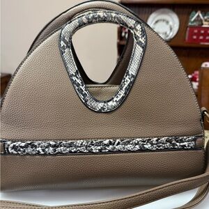 American Bee Black Snakeskin Crossbody Purse